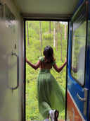 Open-Back Green Dress