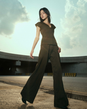 ANTIQUE BRONZE FLOWY TROUSERS