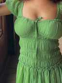 Open-Back Green Dress
