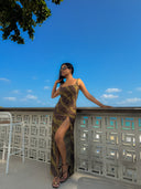 Fitted Dress with Slit