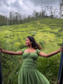 Open-Back Green Dress