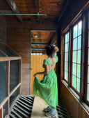 Open-Back Green Dress