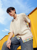 Hand Embroidered Block print cuban shirt